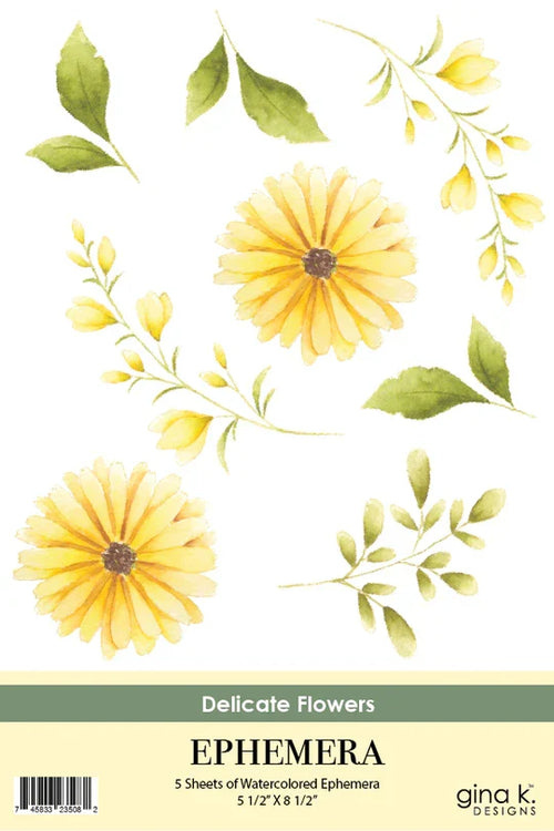 Gina K. Designs - Ephemera - Delicate Flowers. Available at Embellish Away located in Bowmanville Ontario Canada.