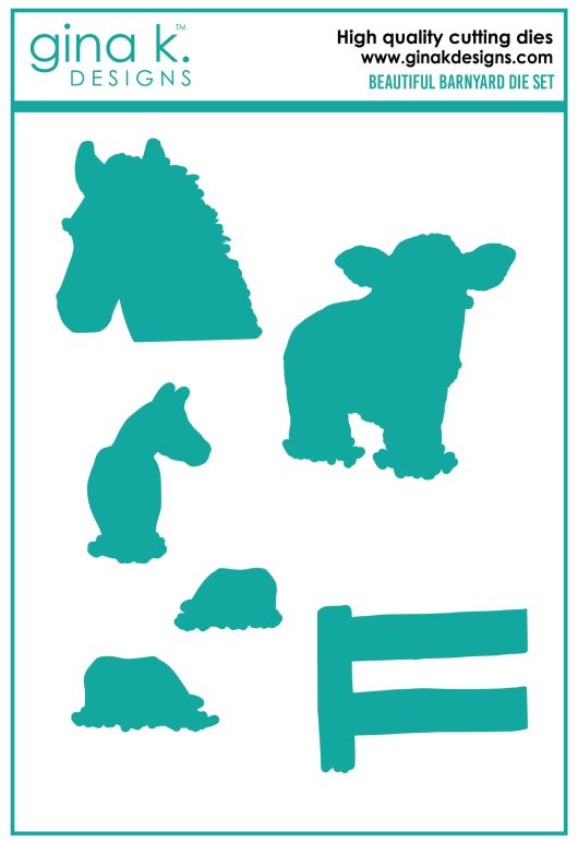 Gina K. Designs - Stamp & Die Set - Beautiful Barnyard. Melanie Muenchinger continues her nature series and follows up Farmyard Friends with the coordinating Beautiful Barnyard set. Available at Embellish Away located in Bowmanville Ontario Canada.