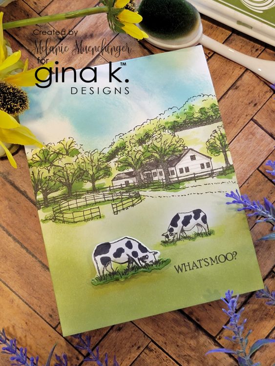 Gina K. Designs - Stamp & Die Set - Beautiful Barnyard. Melanie Muenchinger continues her nature series and follows up Farmyard Friends with the coordinating Beautiful Barnyard set. Available at Embellish Away located in Bowmanville Ontario Canada. Example by brand ambassador.