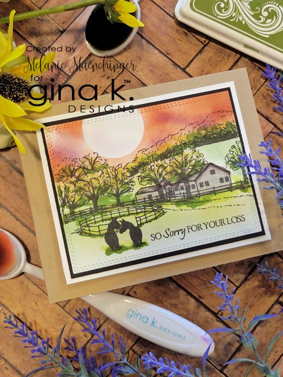 Gina K. Designs - Stamp & Die Set - Beautiful Barnyard. Melanie Muenchinger continues her nature series and follows up Farmyard Friends with the coordinating Beautiful Barnyard set. Available at Embellish Away located in Bowmanville Ontario Canada. Example by brand ambassador.