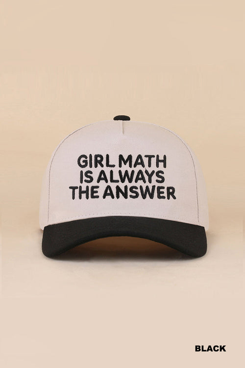Girl Math Hat - Black