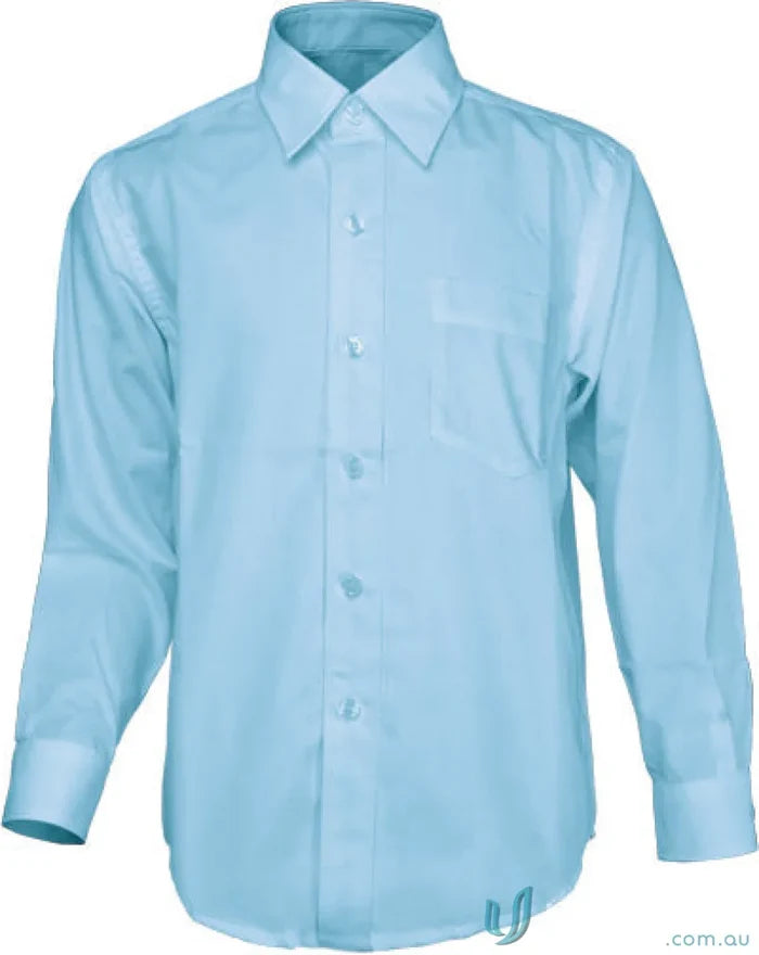 Bocini CS1310 Girls LS School Shirt in Blue