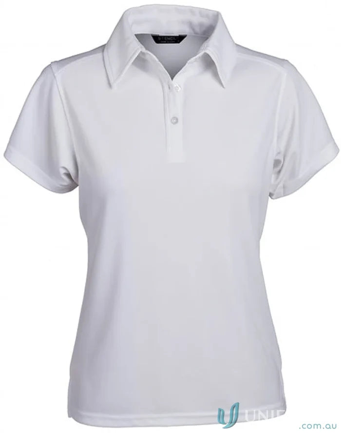 Stencil 1154 Glacier Premium Ladies SS Polo in White