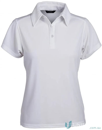 Stencil 1154 Glacier Premium Ladies SS Polo in White