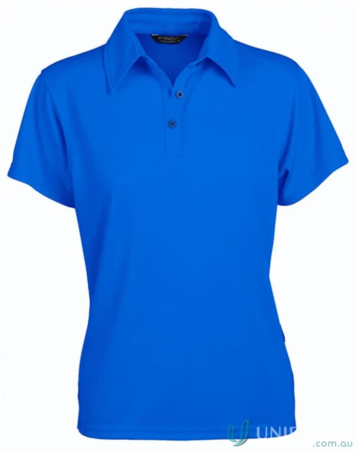 Stencil 1154 Glacier Premium Ladies SS Polo in Blue