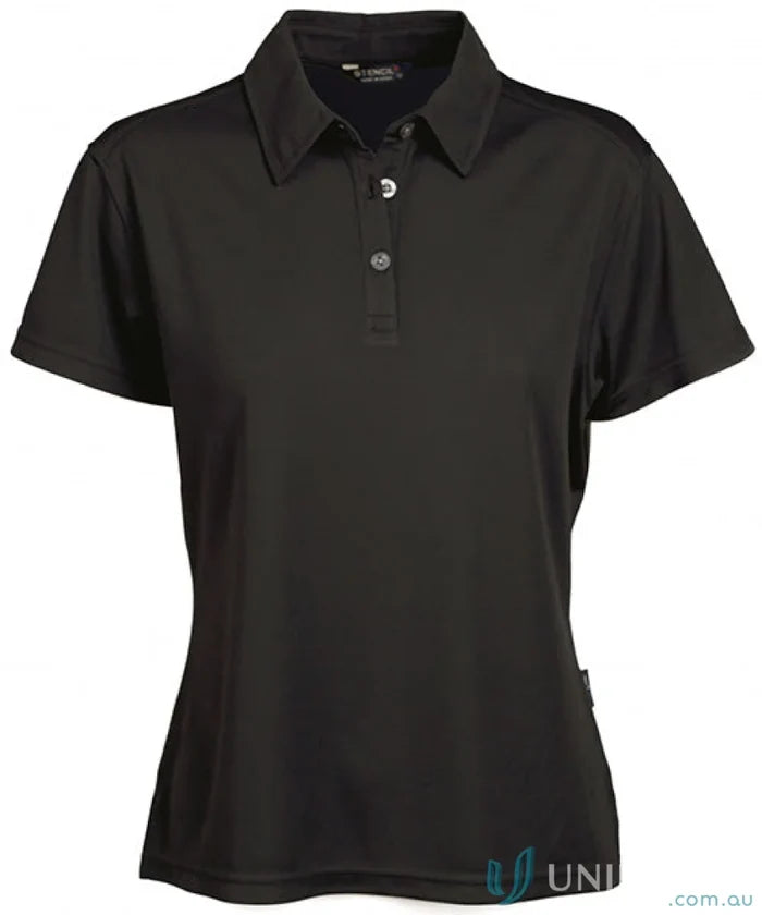 Stencil 1154 Glacier Premium Ladies SS Polo in Black