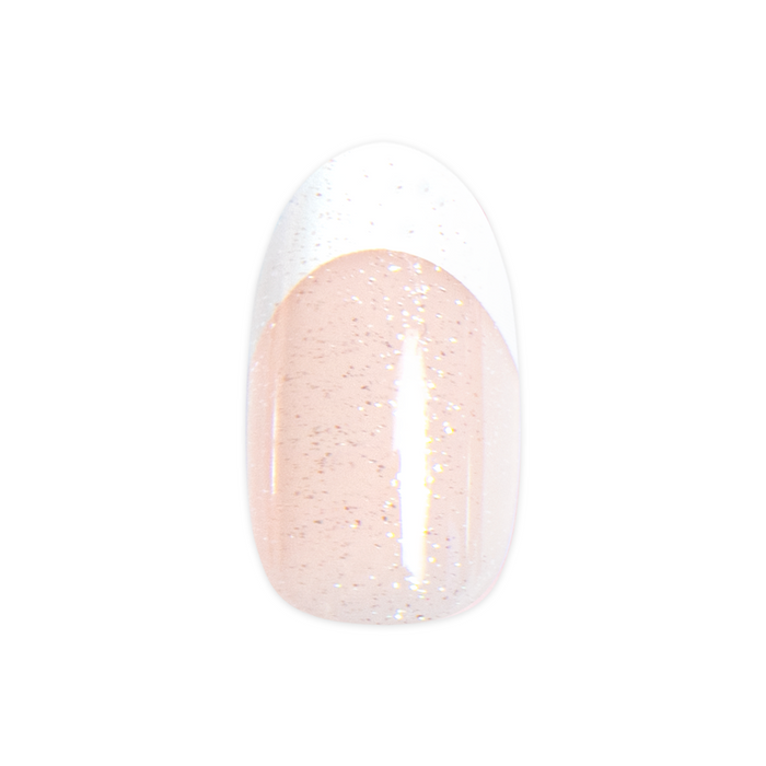 Glitter French - Press-On | Medium | Oval