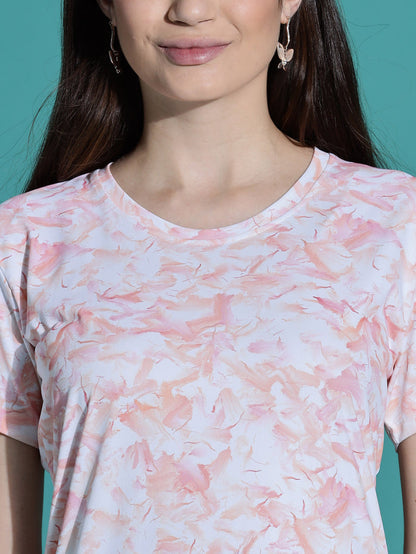 Peach Cream Branded Short Nighty Cotton for Women