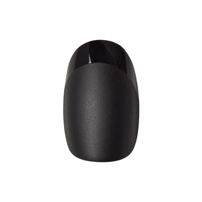 Glossy Tip Black French - Press-On | Short | Round