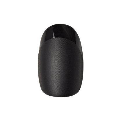Glossy Tip Black French - Press-On | Short | Round