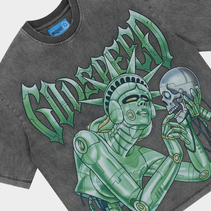 Godspeed Freedoms Protocol T-Shirt - Grey Wash