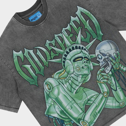 Godspeed Freedoms Protocol T-Shirt - Grey Wash