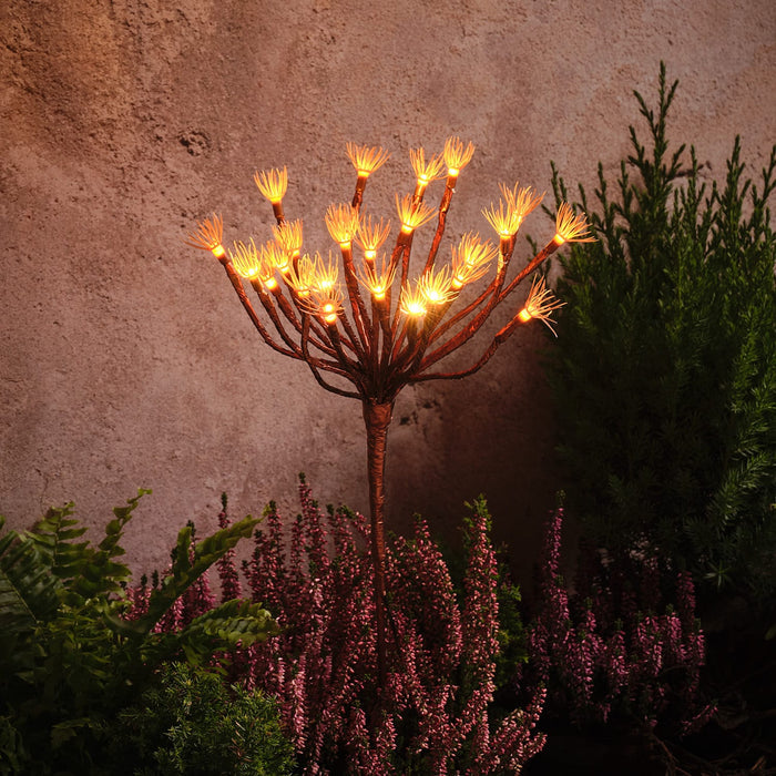 Gold Dandelion Starburst Solar Stake Light | Summer Decoration