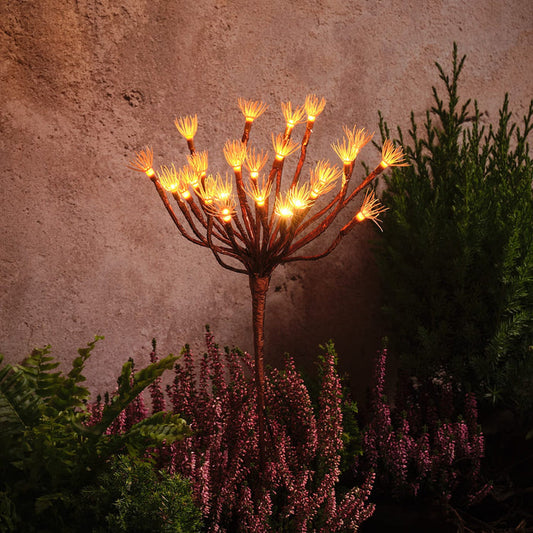 Gold Dandelion Starburst Solar Stake Light | Summer Decoration
