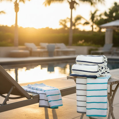 GPH Collection Horizontal Stripes Pool Towels - Rifz Textiles Inc