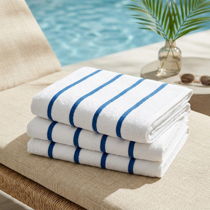 Pool Towels / Royal Blue Stripes / 35"X68" 18.00 lb 2 Dz Box
