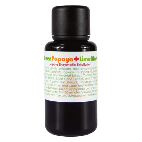 Bottle of Living Libations Green Papaya + Lime Mask 30mL