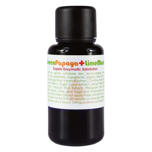Bottle of Living Libations Green Papaya + Lime Mask 30mL