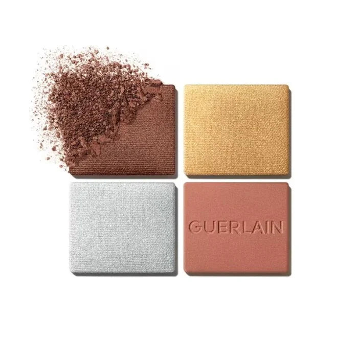 Guerlain Ombres G quad eyeshadow palette with multiple shades, featuring four elegant eyeshadow colors in a compact case.