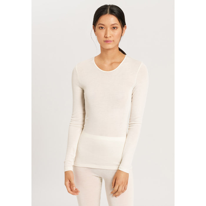 HANRO Long Sleeve Shirt Crew-Neck - Woolen Silk