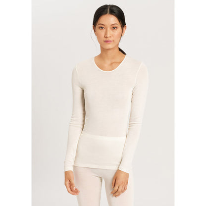 HANRO Long Sleeve Shirt Crew-Neck - Woolen Silk