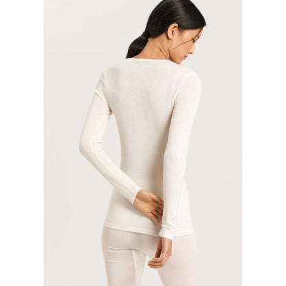 HANRO Long Sleeve Shirt Crew-Neck - Woolen Silk