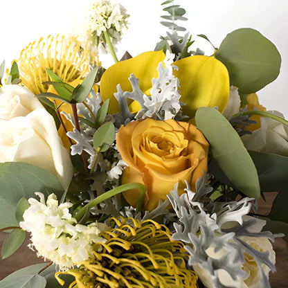 Happy Day Yellow Flower Bouquet and Boutonniere