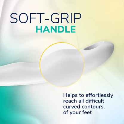 White soft-grip foot file handle with blue textured nano glass sanding head
