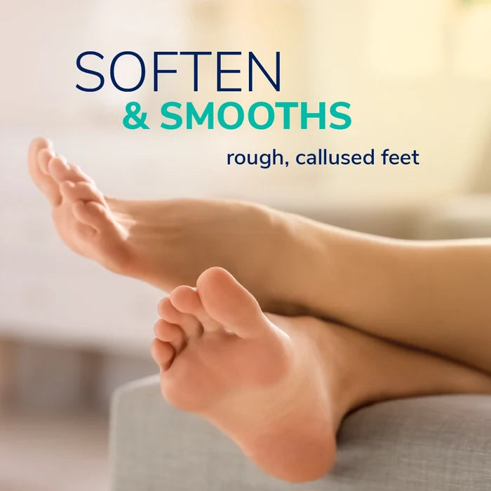 Bare feet resting on a cushion, showing softened skin