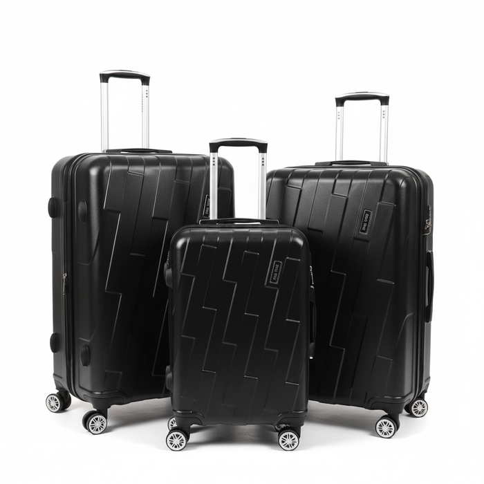 Black Hardshell Luggage Set - White Background
