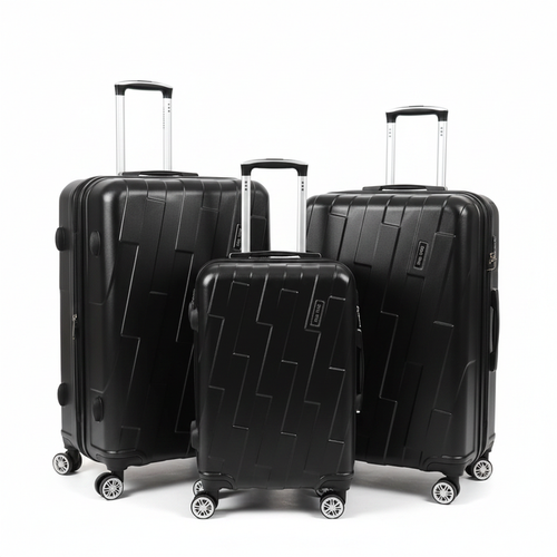 Black Hardshell Luggage Set - White Background