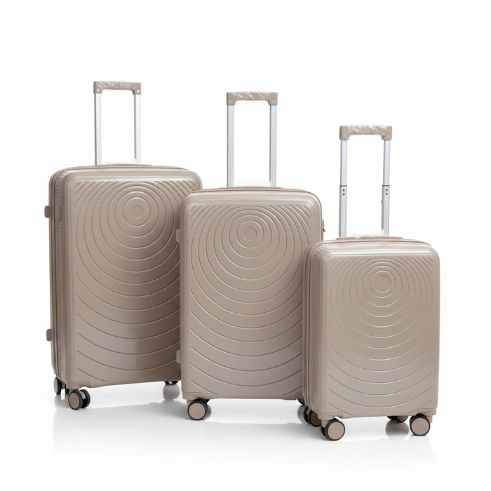 Champagne Hardshell Luggage Set - White Background
