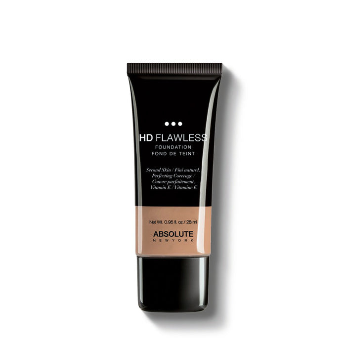 ABSOLUTE NEW YORK HD flawless foundation tube in medium beige shade 28 ml black squeeze tube product image