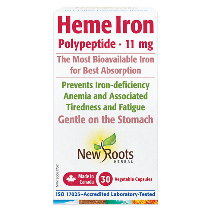 Box of New Roots Heme Iron 30 Vegetable Capsules