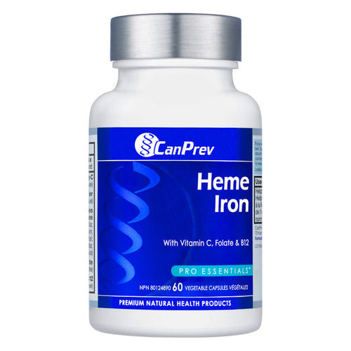 Bottle of CanPrev Heme Iron 60 V-Caps
