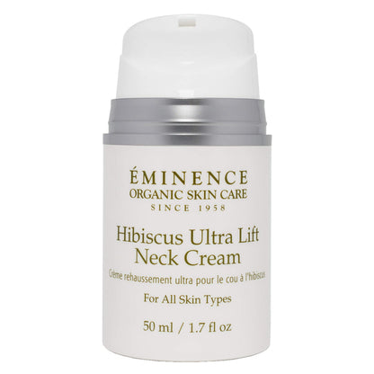 Pump Bottle of Eminence Hibiscus Ultra Lift Neck Cream 50 Milliliters