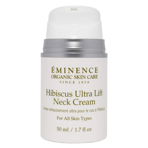 Pump Bottle of Eminence Hibiscus Ultra Lift Neck Cream 50 Milliliters