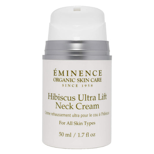 Pump Bottle of Eminence Hibiscus Ultra Lift Neck Cream 50 Milliliters