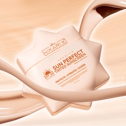 Hikari Premium Sun Perfect Tinted Sunscreen 50ml واقي الشمس الملون هيكاري بريميوم صن بيرفكت - Princess Cosmetics Qatar