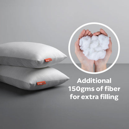 Hollow|Fiber|Pillow|Grey|&|White|set|of|2