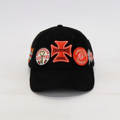 Homme Femme "Heartbreak" Corduroy Hat - Black