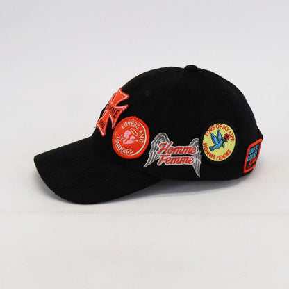 Homme Femme "Heartbreak" Corduroy Hat - Black