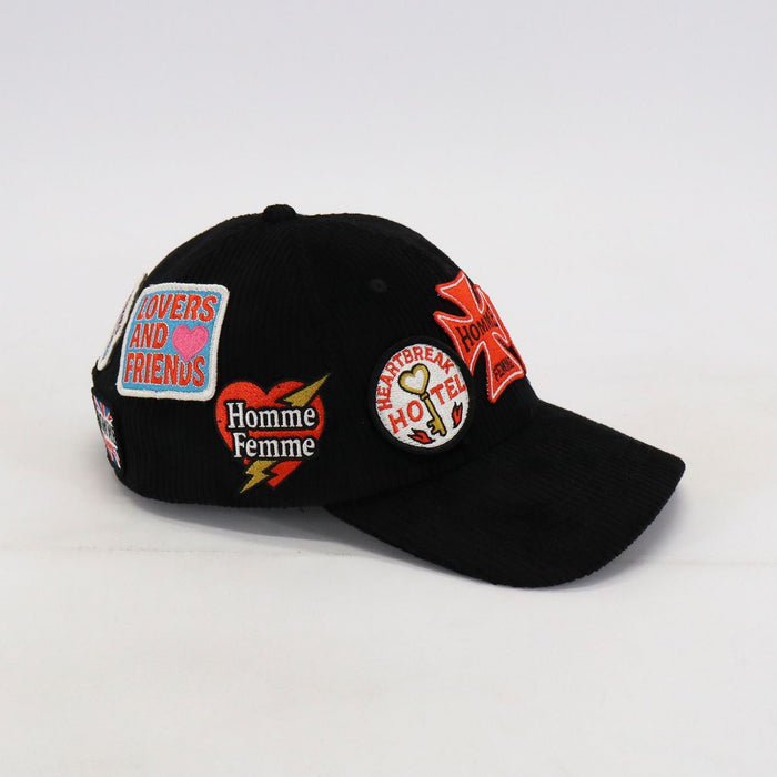 Homme Femme "Heartbreak" Corduroy Hat - Black