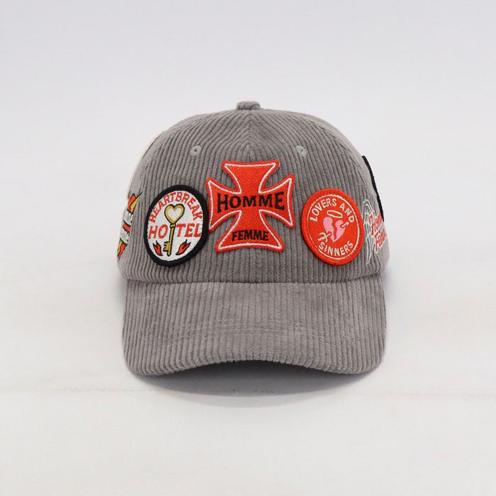 Homme Femme "Heartbreak" Corduroy Hat - Grey
