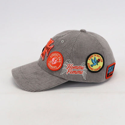 Homme Femme "Heartbreak" Corduroy Hat - Grey