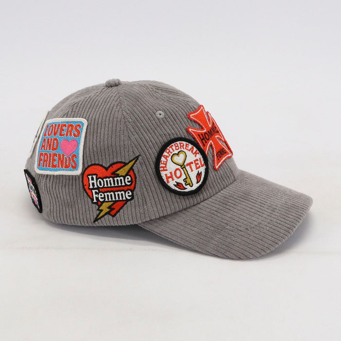 Homme Femme "Heartbreak" Corduroy Hat - Grey