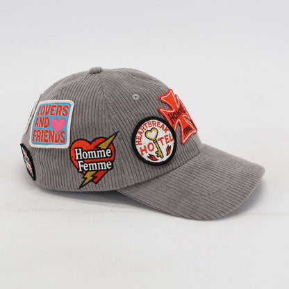 Homme Femme "Heartbreak" Corduroy Hat - Grey