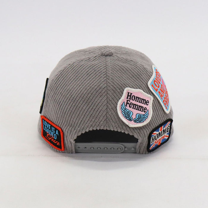 Homme Femme "Heartbreak" Corduroy Hat - Grey