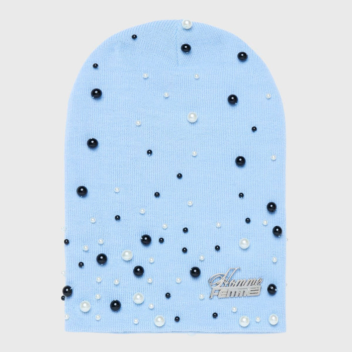 Homme + Femme "Pearl" Beanie - Baby Blue