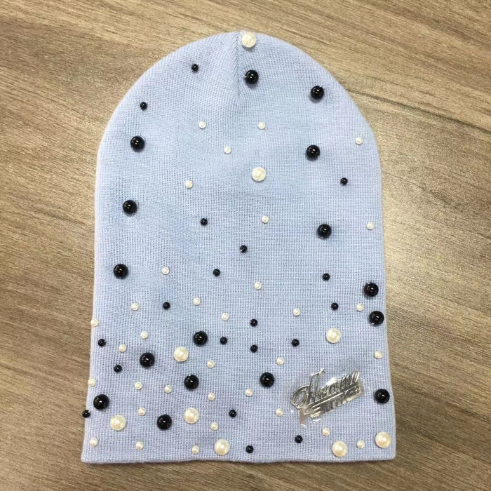 Homme + Femme "Pearl" Beanie - Baby Blue